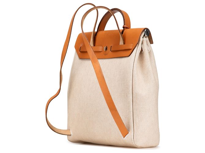 Hermès Brauner Toile Herbag Rucksack Hellbraun - Ansicht 2
