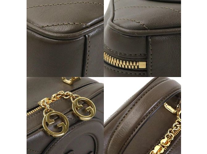Borsa a spalla Gucci Blondie in Marrone Kaki Cachi - vista 3