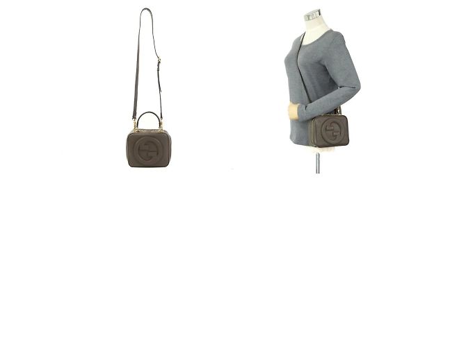 Borsa a spalla Gucci Blondie in Marrone Kaki Cachi - vista 5