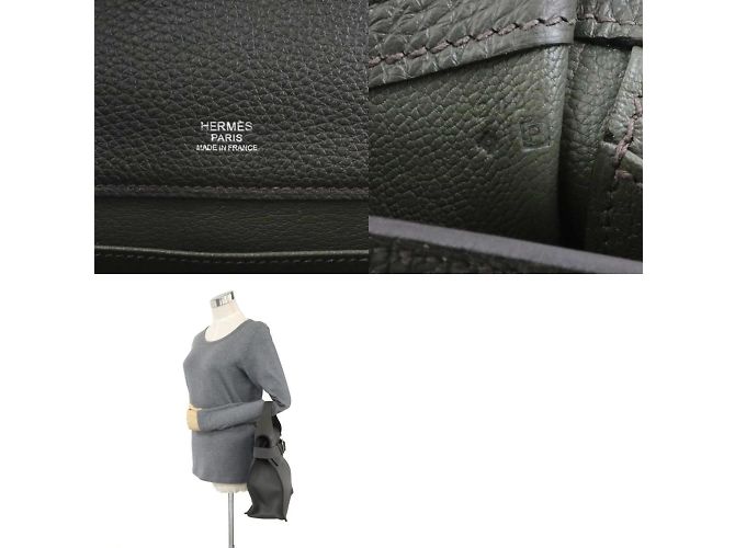 Hermès Borsa a mano Hermes verde oliva - vista 5