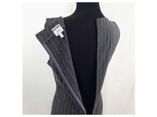 Gestreiftes Kleid Moschino Jeans 1980er Grau - Ansicht 6