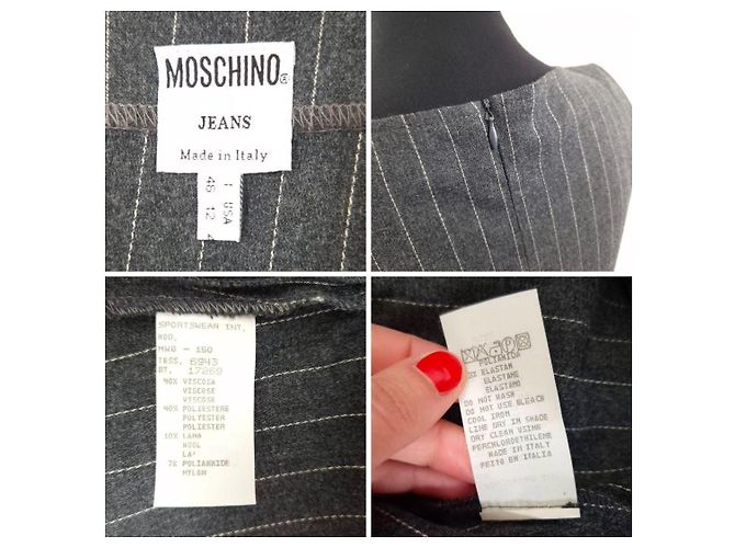 Gestreiftes Kleid Moschino Jeans 1980er Grau - Ansicht 7