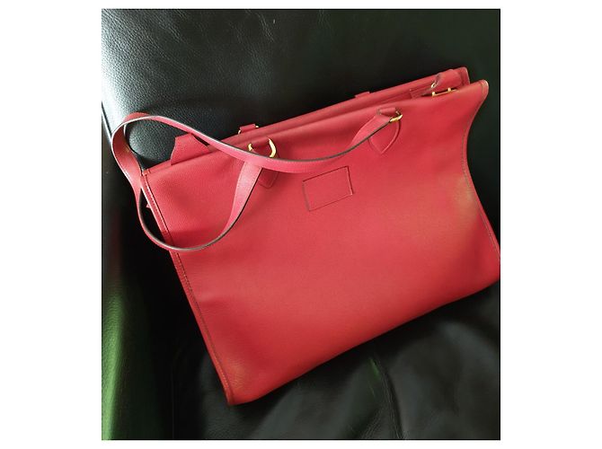 Borsa a mano Hermès Kaba 40 in pelle rossa Rosso - vista 2