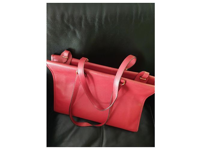 Borsa a mano Hermès Kaba 40 in pelle rossa Rosso - vista 3