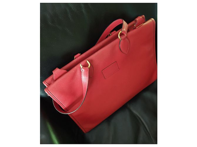 Borsa a mano Hermès Kaba 40 in pelle rossa Rosso - vista 4