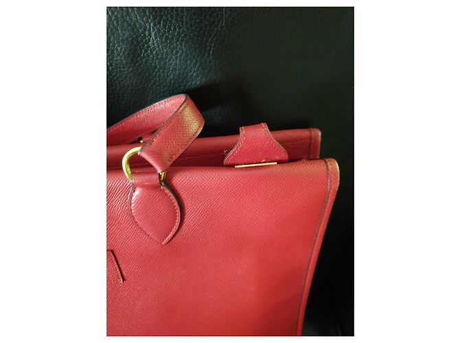 Borsa a mano Hermès Kaba 40 in pelle rossa Rosso - vista 6