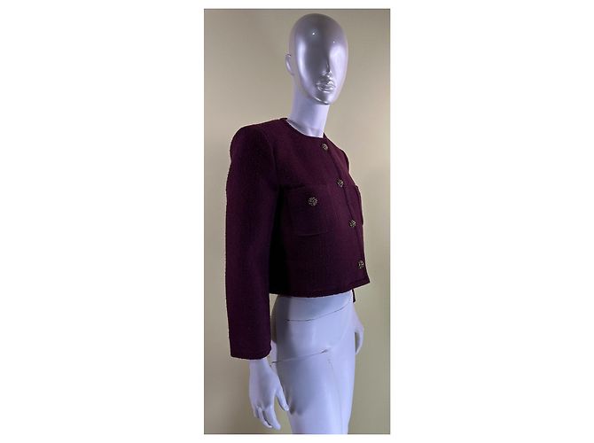Chaqueta Blazer Ba&Sh Meredith Burdeos Tweed - vista 2