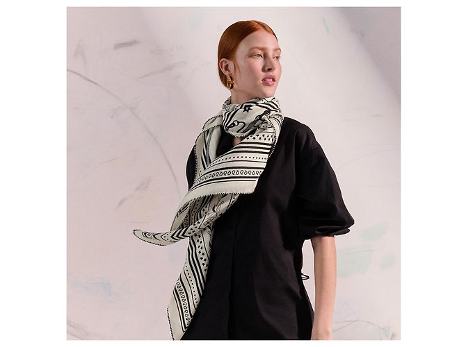 Hermès, Sciarpa 140X140 cm - Cashmere - Nuovo Multicolore - vista 7