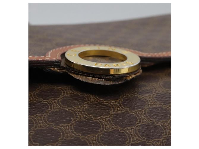 Céline Borsa a spalla in tela Macadam CELINE in pelle PVC marrone oro Auth EC038 D'oro - vista 11