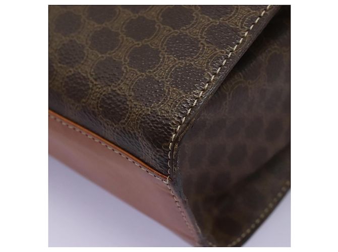 Céline Borsa a spalla in tela Macadam CELINE in pelle PVC marrone oro Auth EC038 D'oro - vista 16