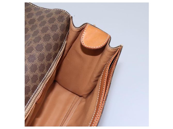 Céline Borsa a spalla in tela Macadam CELINE in pelle PVC marrone oro Auth EC038 D'oro - vista 20