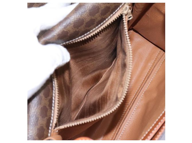 Céline Borsa a spalla in tela Macadam CELINE in pelle PVC marrone oro Auth EC038 D'oro - vista 23