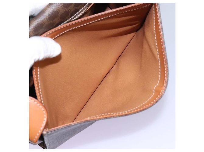 Céline Borsa a spalla in tela Macadam CELINE in pelle PVC marrone oro Auth EC038 D'oro - vista 24