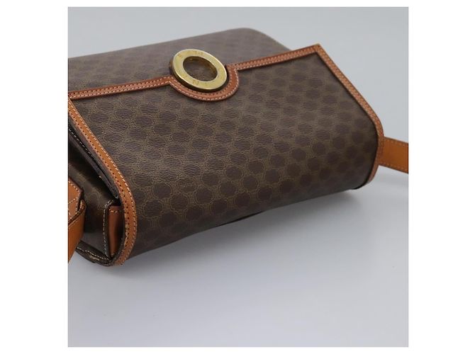 Céline Borsa a spalla in tela Macadam CELINE in pelle PVC marrone oro Auth EC038 D'oro - vista 6