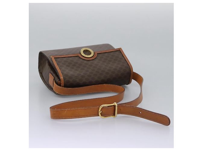 Céline Borsa a spalla in tela Macadam CELINE in pelle PVC marrone oro Auth EC038 D'oro - vista 7