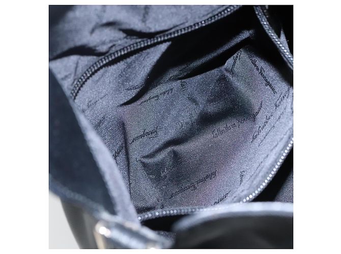 Borsa a mano in tela nera Salvatore Ferragamo Auth KD096 Nero - vista 11