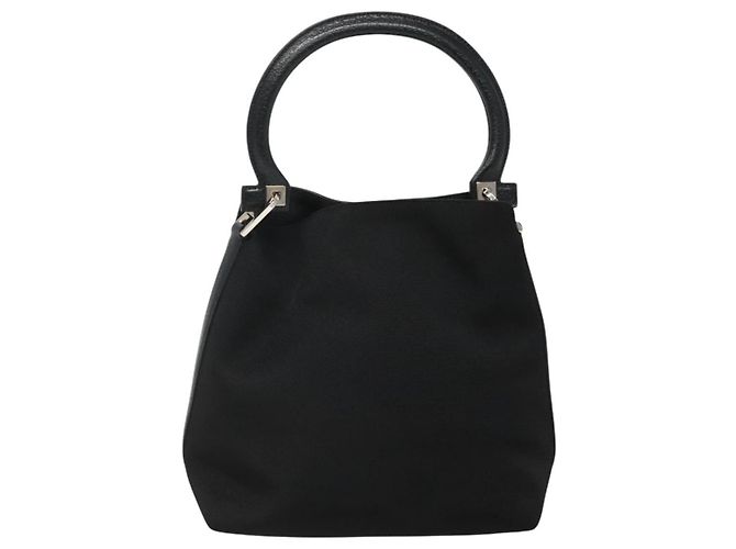 Borsa a mano in tela nera Salvatore Ferragamo Auth KD096 Nero - vista 13