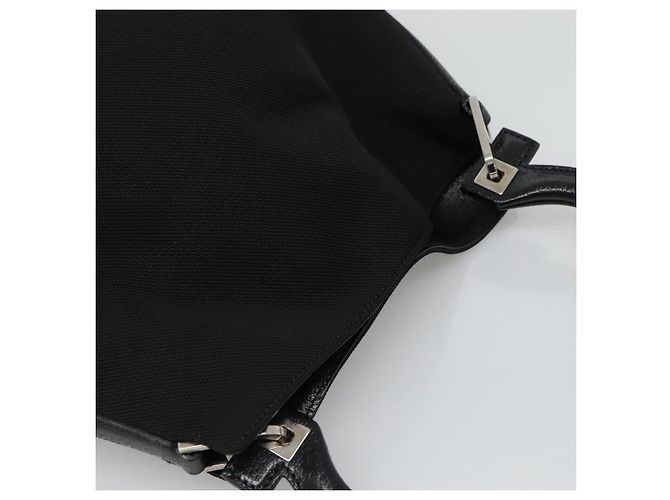 Borsa a mano in tela nera Salvatore Ferragamo Auth KD096 Nero - vista 6