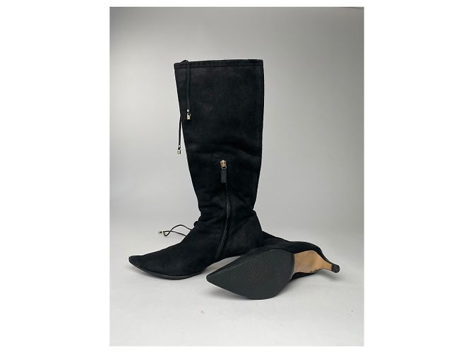 Marmont Vintage Gucci Wildleder Stiefeletten Schwarz 37C - Ansicht 4