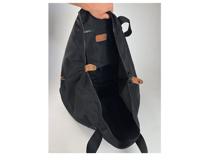 Borsa da viaggio vintage Courreges Paris Weekender nera e marrone - vista 12
