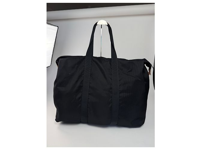 Borsa da viaggio vintage Courreges Paris Weekender nera e marrone - vista 3