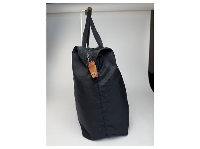 Borsa da viaggio vintage Courreges Paris Weekender nera e marrone - vista 4
