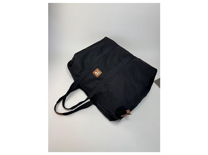 Borsa da viaggio vintage Courreges Paris Weekender nera e marrone - vista 7