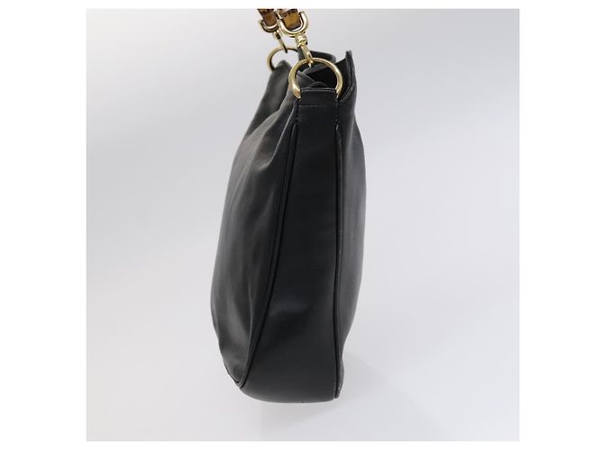 Bolso de mano de cuero GUCCI Bamboo 2 vías negro dorado 001 2113 1638 Auth KD087 - vista 3