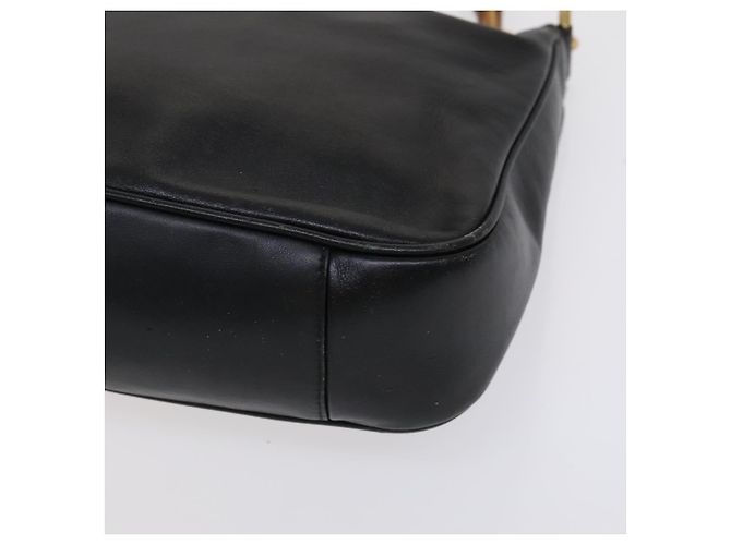 Bolso de mano de cuero GUCCI Bamboo 2 vías negro dorado 001 2113 1638 Auth KD087 - vista 9