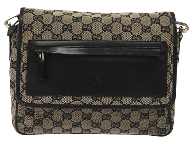 Borsa a Spalla in Tela GG Gucci Nera 019 0375 Auth ep7418 Nero - vista 13