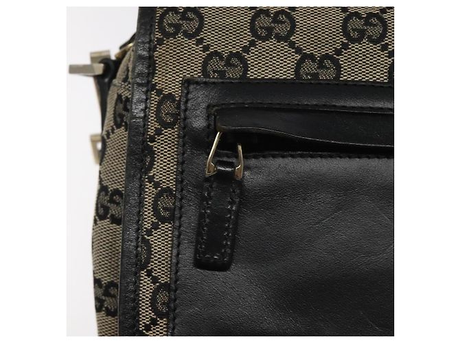 Borsa a Spalla in Tela GG Gucci Nera 019 0375 Auth ep7418 Nero - vista 19
