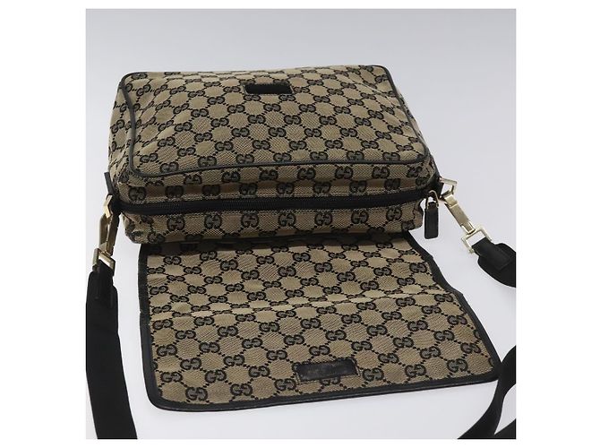 Borsa a Spalla in Tela GG Gucci Nera 019 0375 Auth ep7418 Nero - vista 20