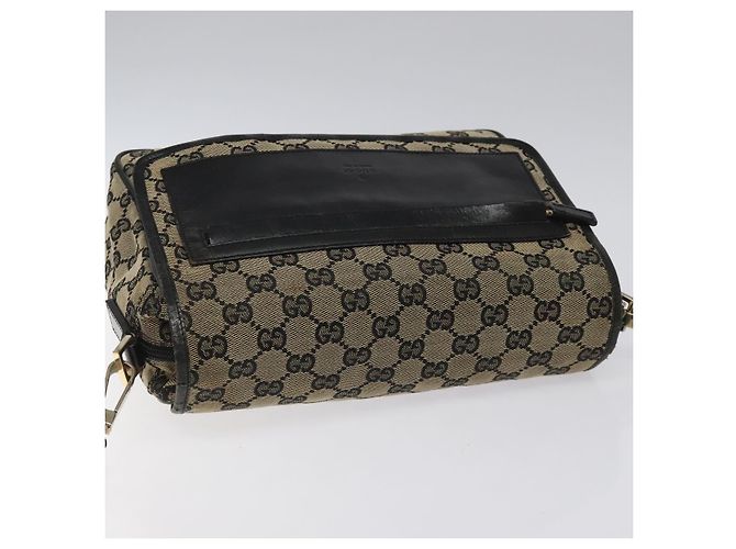 Borsa a Spalla in Tela GG Gucci Nera 019 0375 Auth ep7418 Nero - vista 6