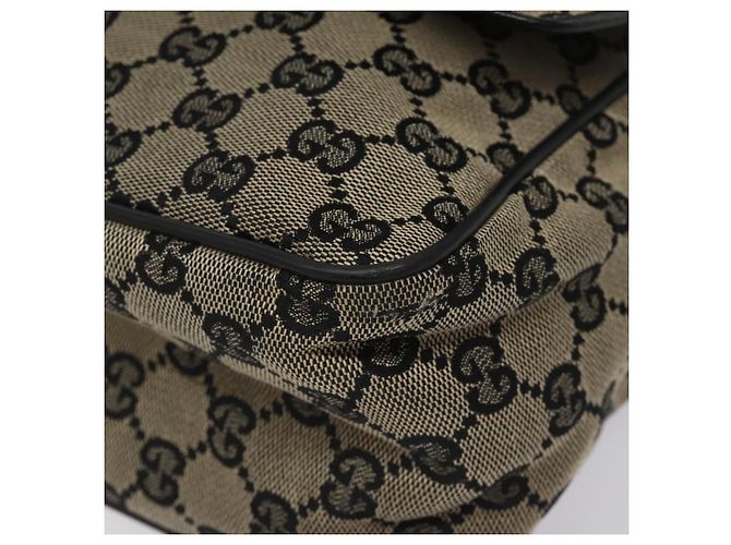 Borsa a Spalla in Tela GG Gucci Nera 019 0375 Auth ep7418 Nero - vista 8