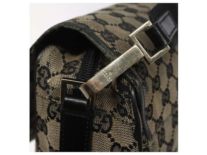 Borsa a Spalla in Tela GG Gucci Nera 019 0375 Auth ep7418 Nero - vista 9