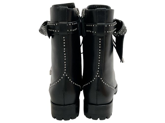 Alexandre Birman Black Studded Lace Up Evelyn Flat Boots - view 5
