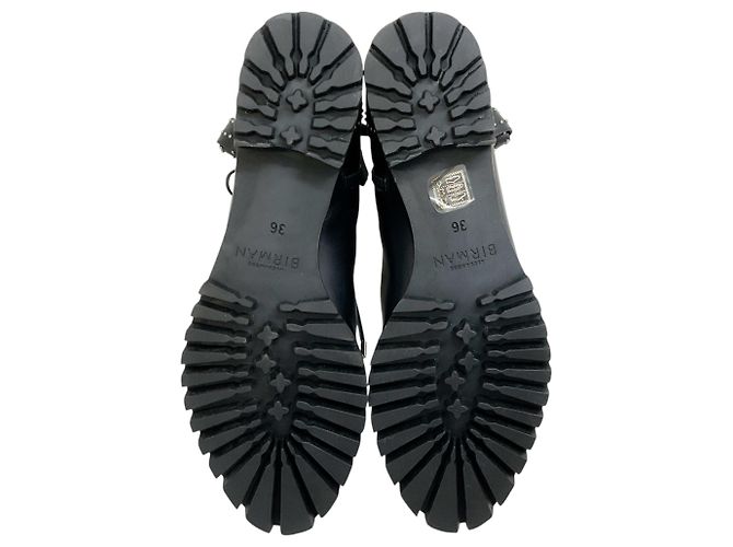 Alexandre Birman Black Studded Lace Up Evelyn Flat Boots - view 9