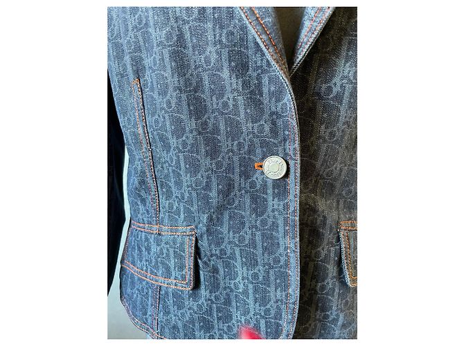 Dior Jeansjacke Monogramm Logo Blau - Ansicht 2