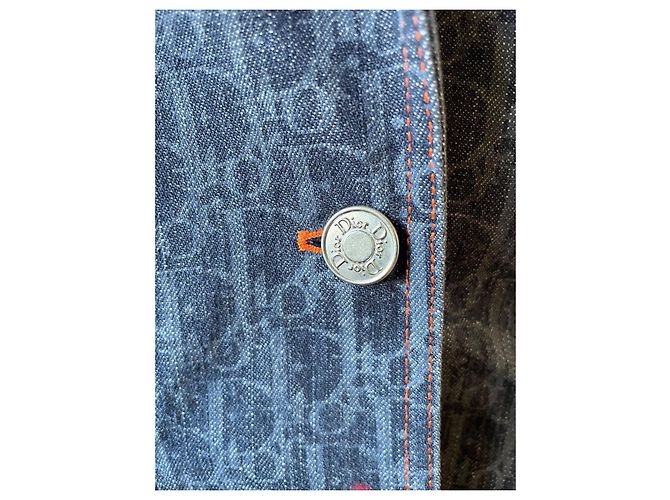 Dior Jeansjacke Monogramm Logo Blau - Ansicht 3