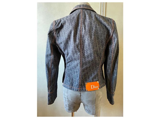 Dior Jeansjacke Monogramm Logo Blau - Ansicht 5