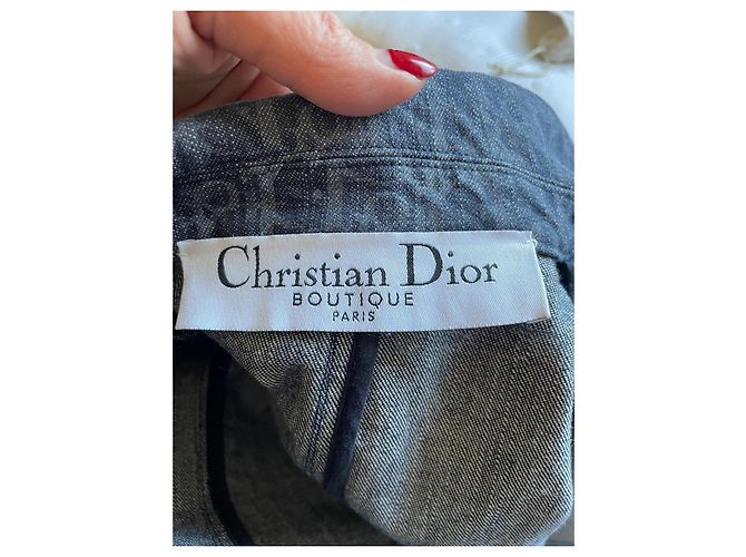 Dior Jeansjacke Monogramm Logo Blau - Ansicht 8
