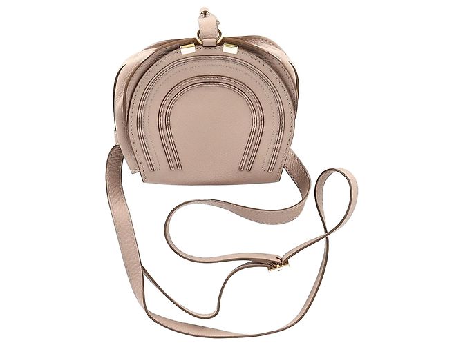 Bolso de Hombro Chloé Small Marcie en Cuero de Ternera Nude - vista 9