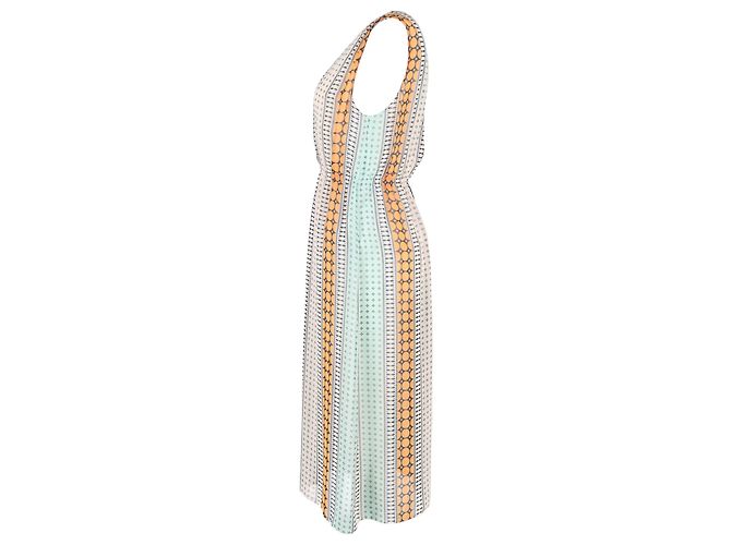 Gestreiftes Midi-Längen-Kleid von Sandro aus mehrfarbigem Polyester Mehrfarben - Ansicht 2