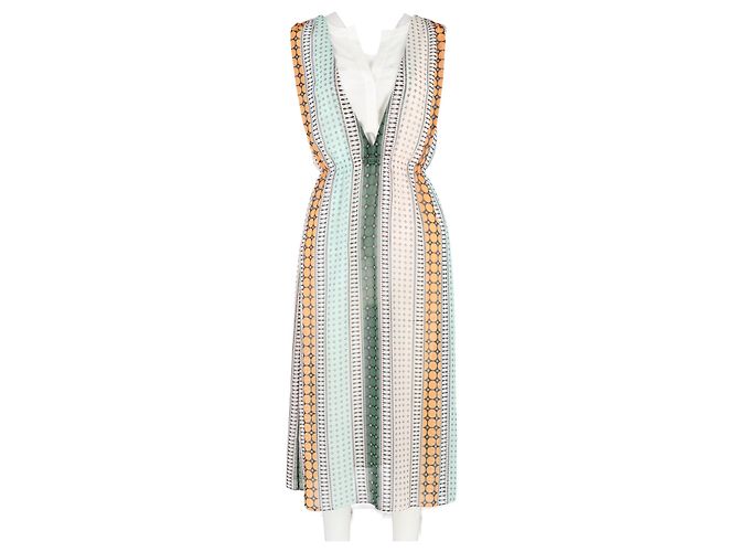 Gestreiftes Midi-Längen-Kleid von Sandro aus mehrfarbigem Polyester Mehrfarben - Ansicht 4