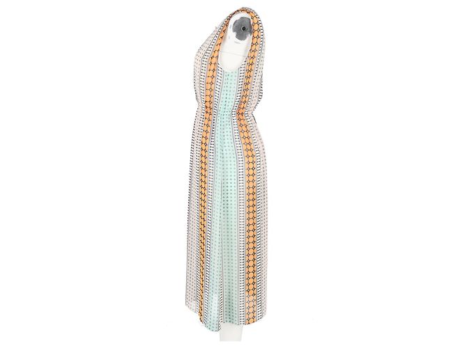 Gestreiftes Midi-Längen-Kleid von Sandro aus mehrfarbigem Polyester Mehrfarben - Ansicht 5