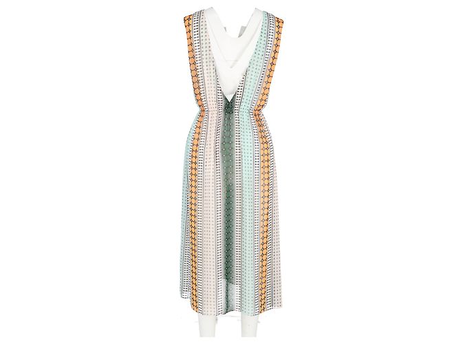 Gestreiftes Midi-Längen-Kleid von Sandro aus mehrfarbigem Polyester Mehrfarben - Ansicht 6