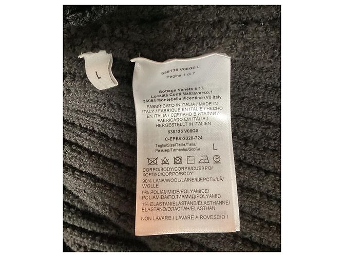 Falda midi distorsionada de lana marrón de Bottega Veneta Castaño Roja - vista 9