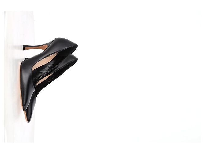 Pumps a punta quadrata Christian Dior in pelle nera Nero - vista 10