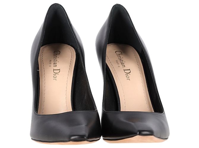 Pumps a punta quadrata Christian Dior in pelle nera Nero - vista 2