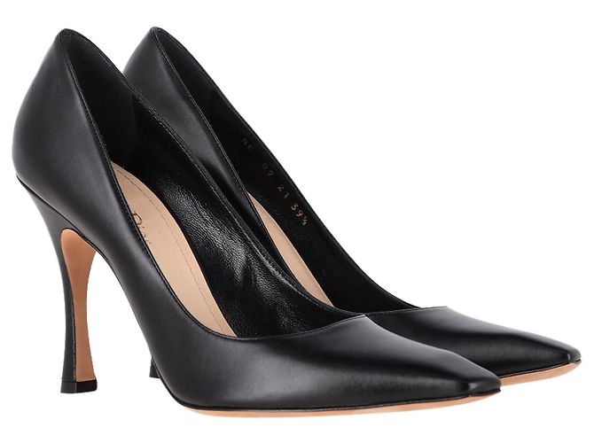 Pumps a punta quadrata Christian Dior in pelle nera Nero - vista 4